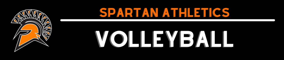 Spartan Athletics Volleyball banner with Spartan logo