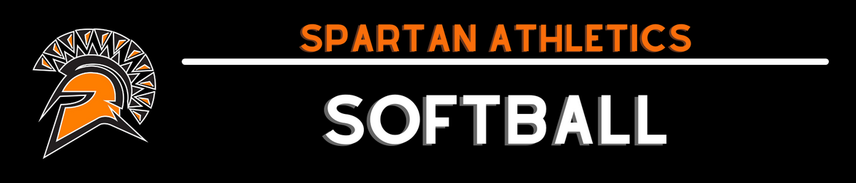 Spartan Athletics Softball banner with Spartan logo