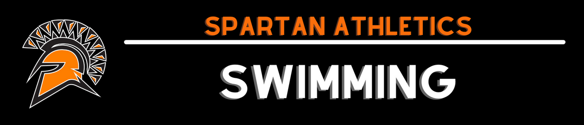 Spartan Athletics Swimming banner with Spartan logo