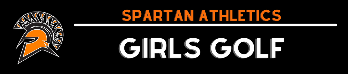 Spartan Athletics Girls Golf banner with Spartan logo
