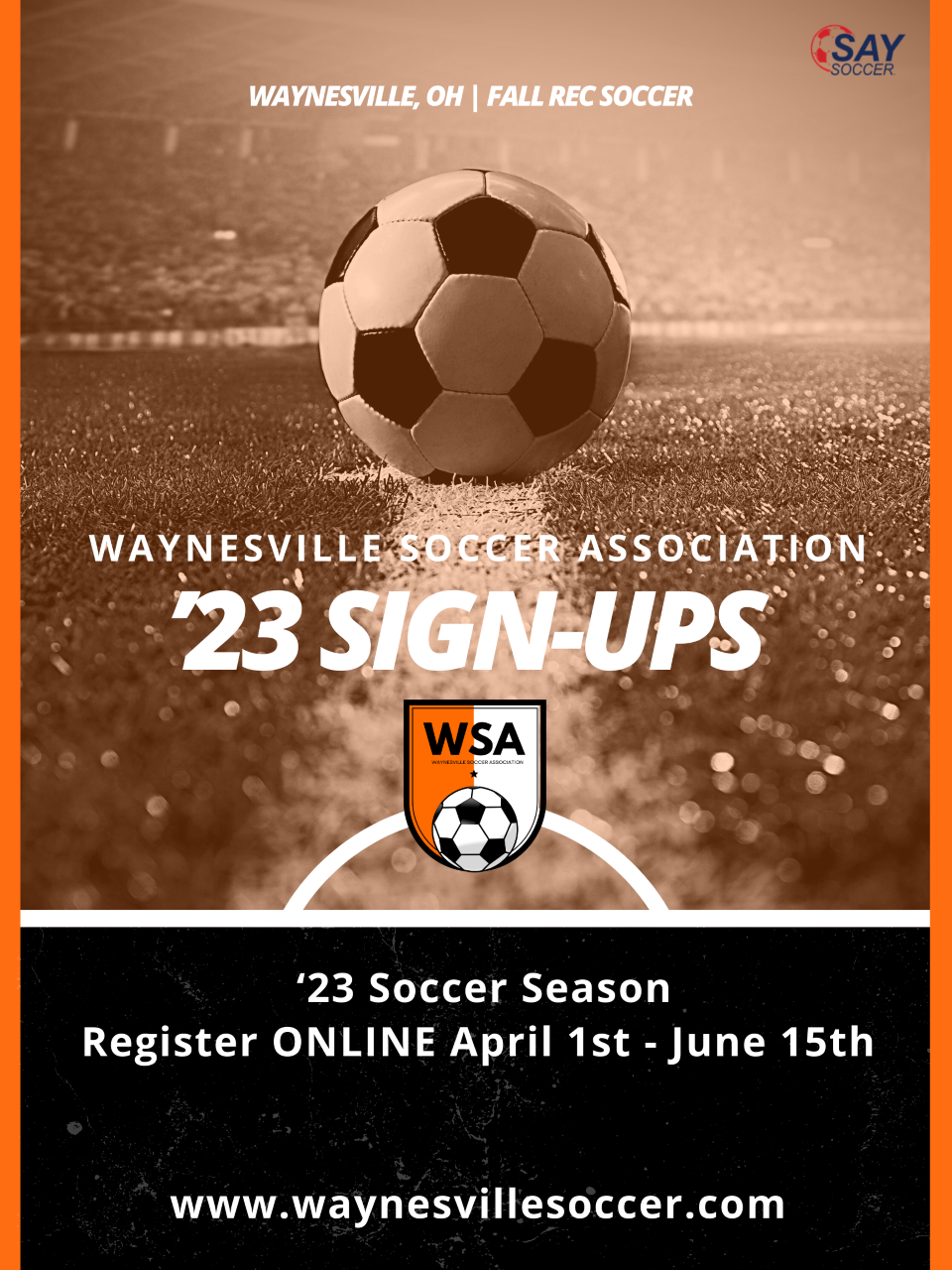 Waynesville Soccer Association flyer