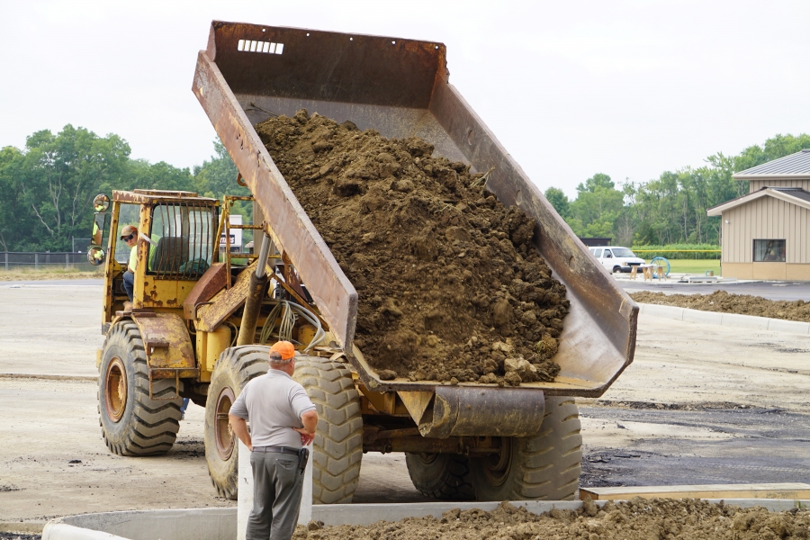 dump truck filled with dirt