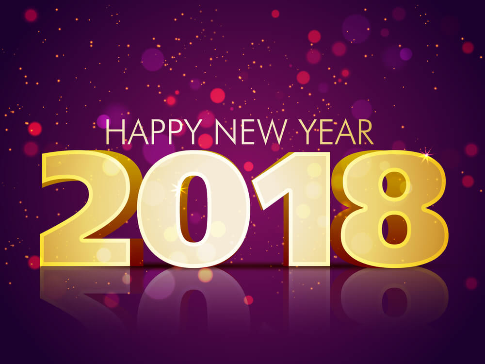 Happy 2018 purple image