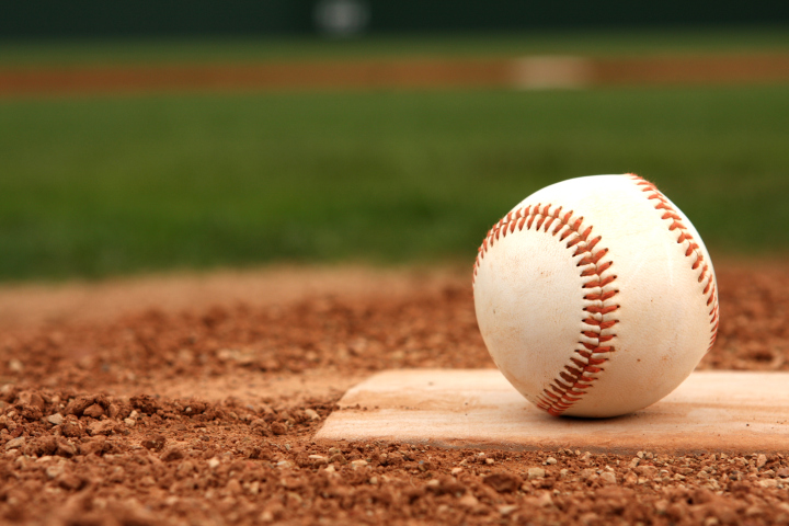 baseball on a home plate