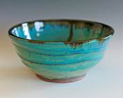 blue pottery bowl