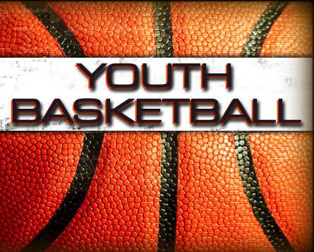 Youth Basketball poster with basketball background